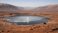 Dünne Eisdecke statt warmes Klima: so konnten Seen auf dem frühen Mars flüssig bleiben