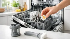 Spülmaschine stinkt? Mit Orangen-Essig-Eiswürfeln muffigen Geruch schnell loswerden