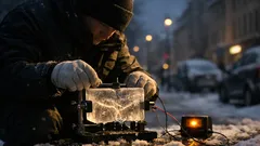 Streusalz trifft Eis: Warum salzhaltiges Eis plötzlich messbare Spannung erzeugt