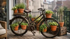 Altes Fahrrad upcyclen: 2 DIY-Ideen für Pflanzständer und Industrial-Lampe