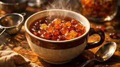 Pfirsichharz im Tee: was „peach gum“ wirklich kann und warum es kein pflanzliches Kollagen ist