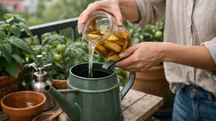 Bananenschalen mit Essig als Pflanzendünger: so klappt der Kalium-Boost richtig